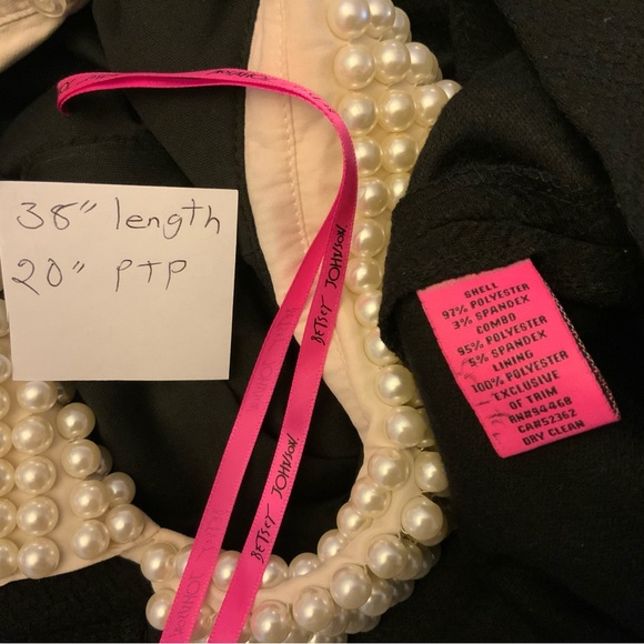 Betsey Johnson Black Midi Dress with Pearl Collar Betsey Johnson Black Midi Dress with Pearl Collar